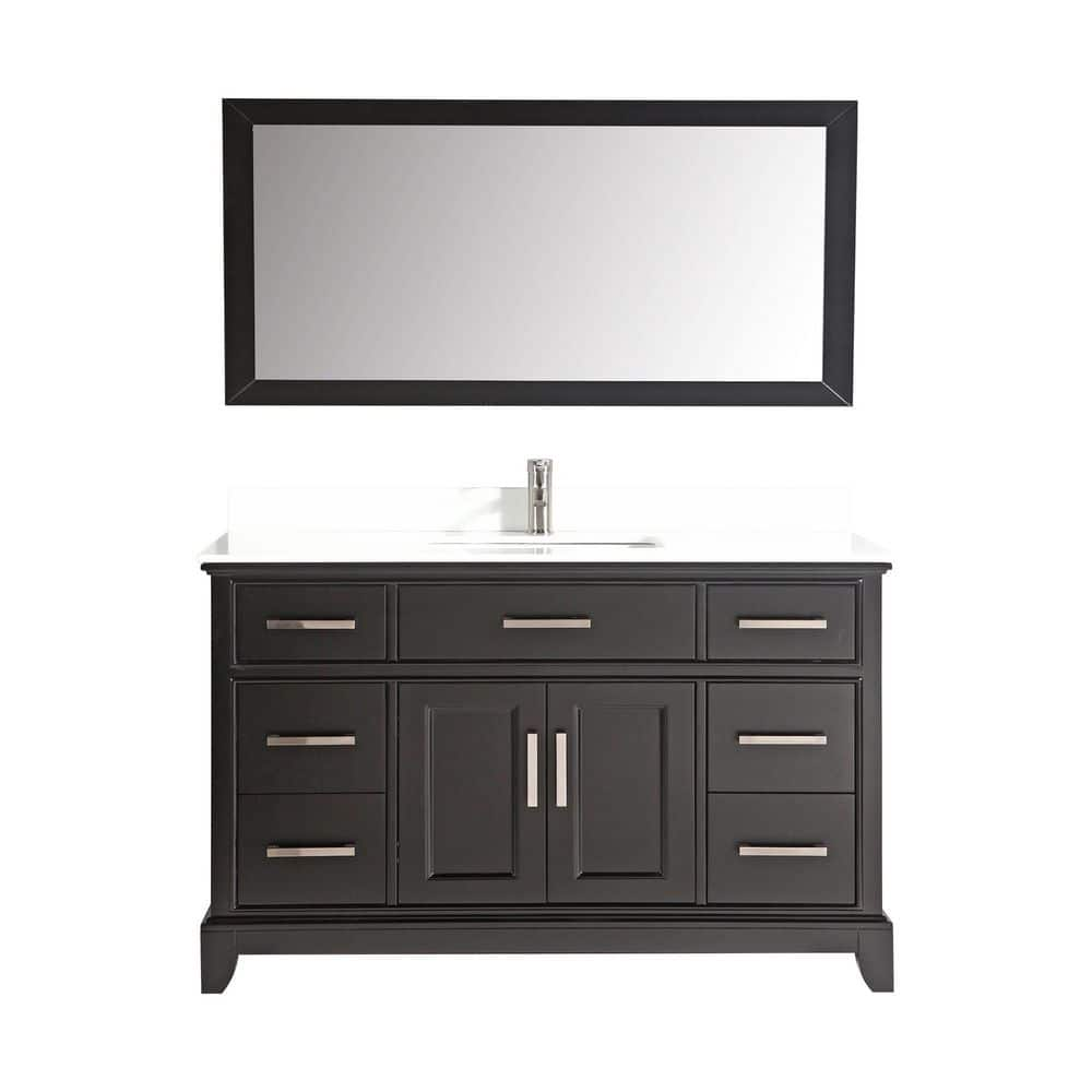 Vanity Art Genoa 60 in. W x 22 in. D x 36 in. H Bath Vanity in Espresso ...