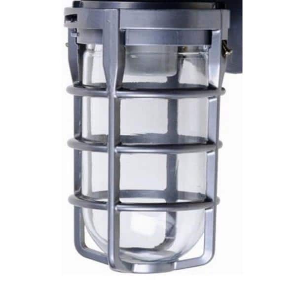 Industrial Silver 4" Hardwired Outdoor Wall Lantern