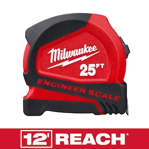 25 ft. Compact Tape Measure with Engineer Scale