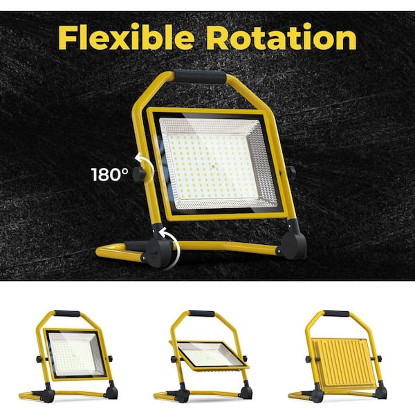 120 Volt Portable LED Work Light with Adjustable Stand, Waterproof Job Site Lighting for Garage, Workshop, Construction