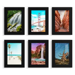 Modern 5 in. x 7 in. Black Picture Frame (Set of 6)