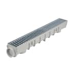 Pro Series 5 in. x 40 in. Channel Drain Kit with Metal Grate