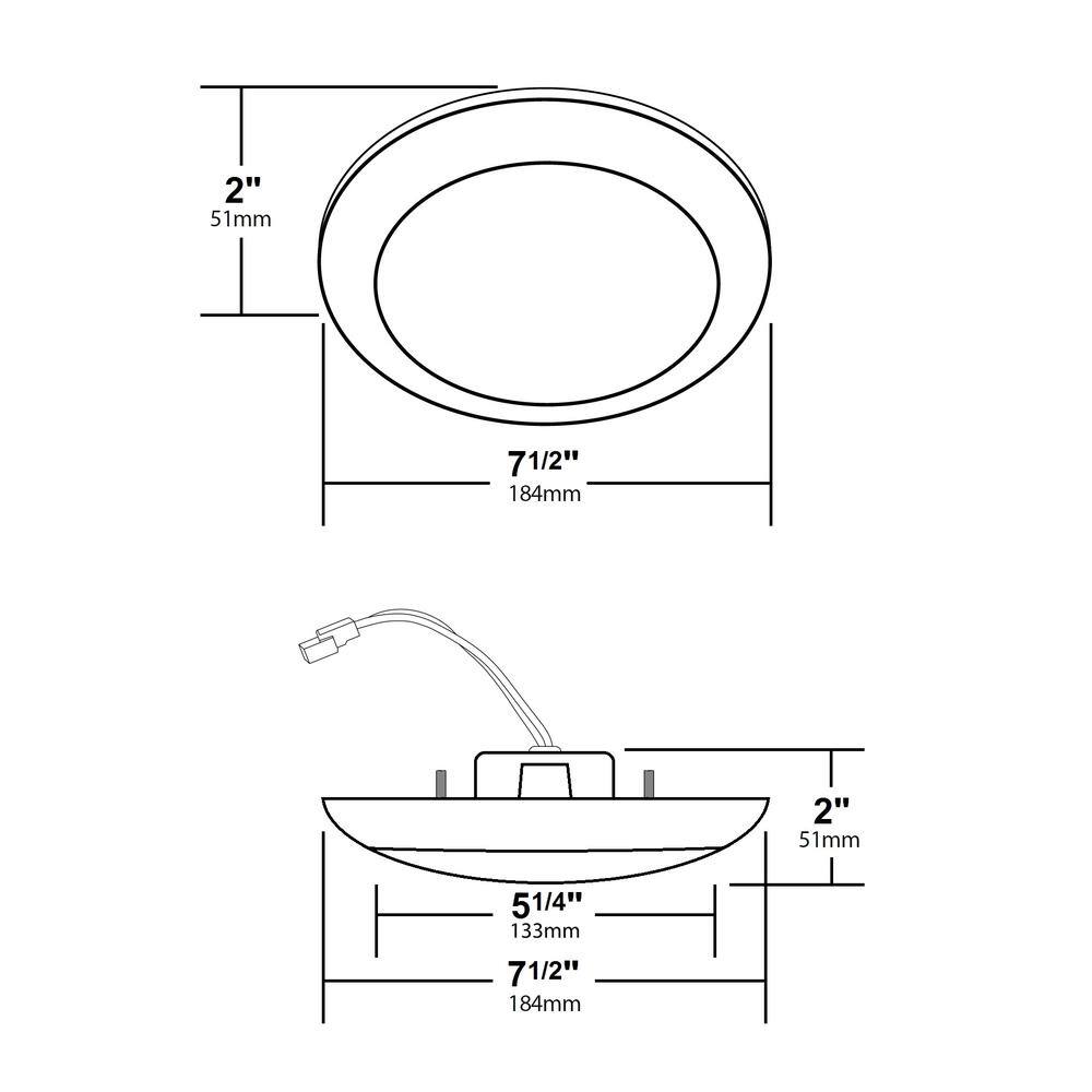 White Aluminum 7.25" Round LED Surface Mount Downlight