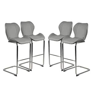 Modern Design Grey Dining Chair with Metal Legs(Set of 4)