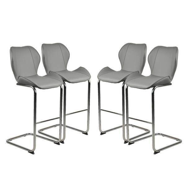 Modern Design Grey Dining Chair with Metal Legs(Set of 4) AM916C146