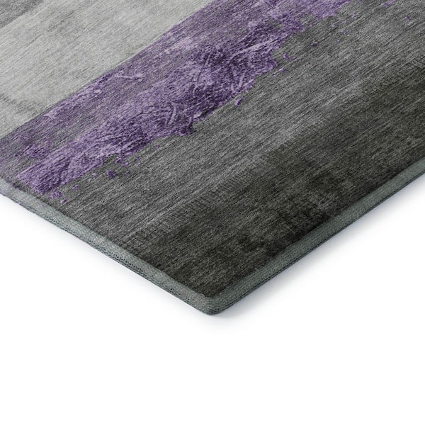 Mayfield Premium Machine Washable Abstract AMF1883 Lavender 2 ft. x 3 ft. Area Rug
