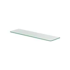 GLASSLINE 23.6 in. x 5.9 in. x 0.31 in. Frosted Glass Decorative Wall Shelf without Brackets