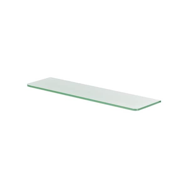 Dolle GLASSLINE 23.6 in. x 5.9 in. x 0.31 in. Frosted Glass Decorative Wall Shelf without Brackets