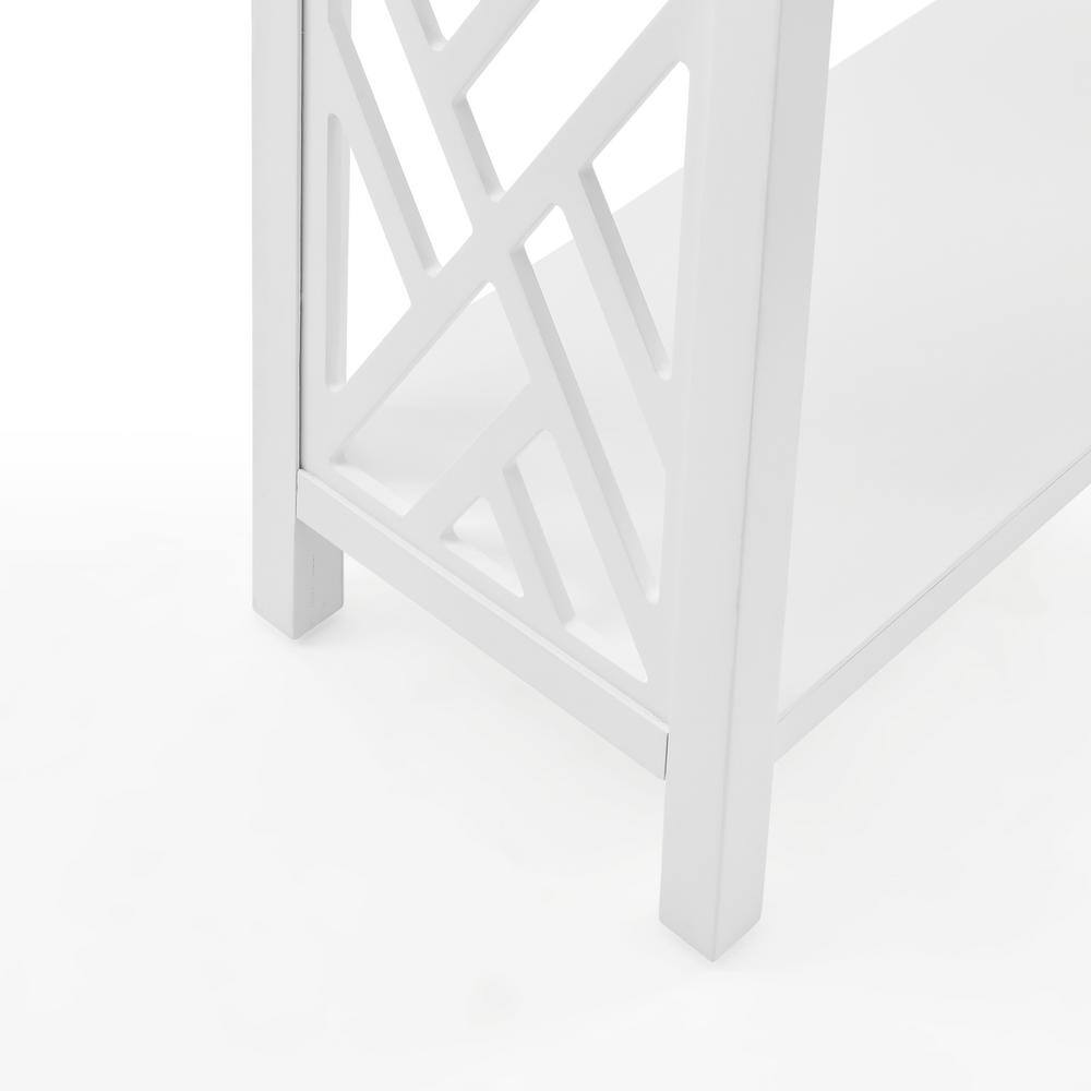 White Pine and Metal Console Table with Storage