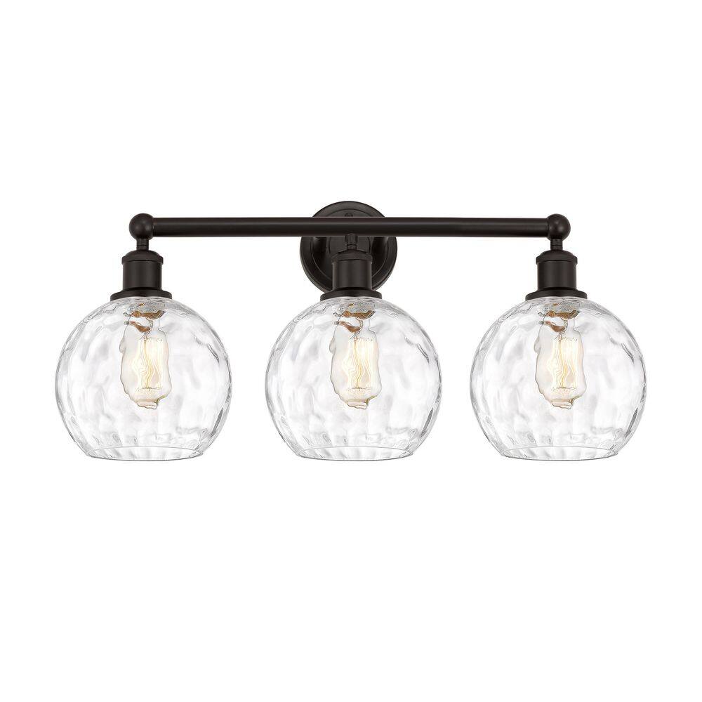 Athens Water Glass 26 in. 3-Light Oil Rubbed Bronze Vanity Light with Glass Shade price history on PriceWatchPro