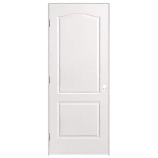 Masonite 32 in. x 80 in. 2 Panel Arch Top Right-Handed Hollow-Core Textured Primed Composite Single Prehung Interior Door 18016 - The Home Depot