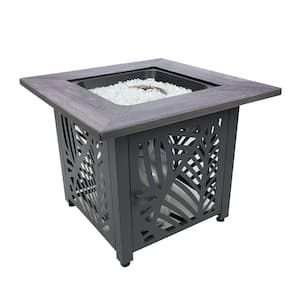 30 in. W x 24 in. H Square Metal Brown Pire Pit Table