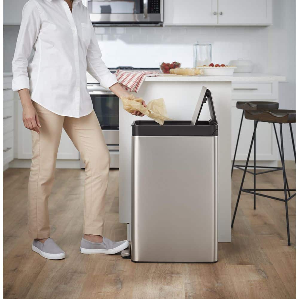 Stainless Steel 13 Gallon Fingerprint Resistant Kitchen Trash Can