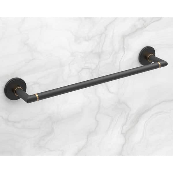Glacier Bay Delson 18 in. Wall Mounted Towel Bar in Matte Black