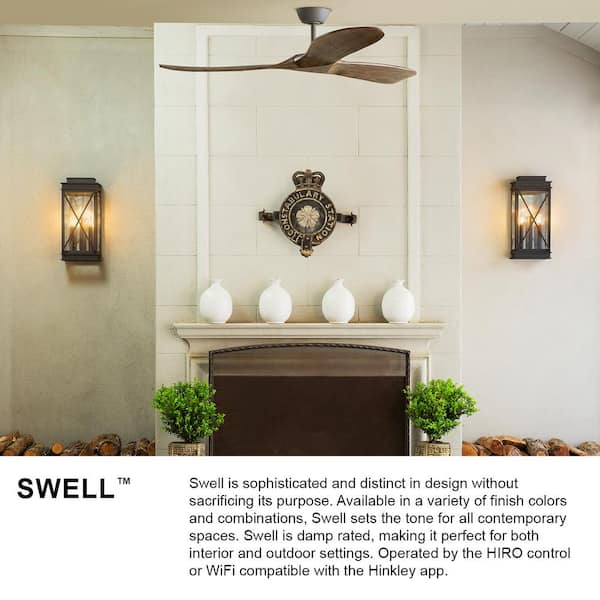 HINKLEY SWELL 60.0 in. Indoor/Outdoor Ceiling Fan Matte White with Remote Control
