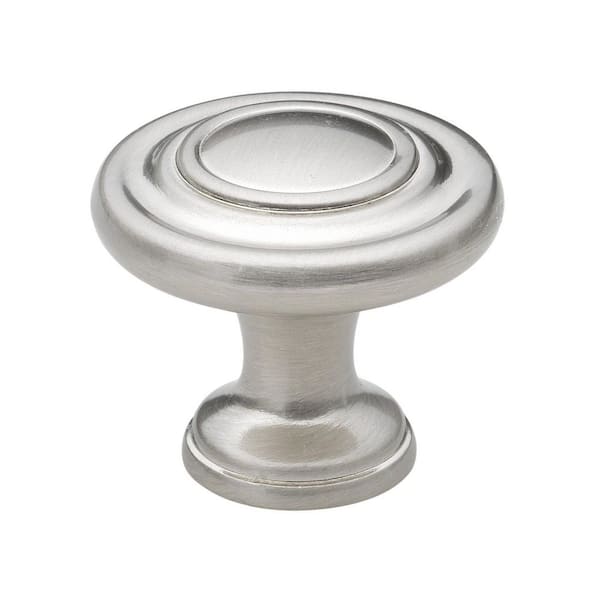 GlideRite 1-1/4 in. Dia Satin Nickel Classic Round Ring Cabinet Knob (10-Pack)