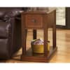 Signature DESIGN BY ASHLEY Breegin 13.13 in. Brown Rectangle MDF Chairside End Table with Removable Tray T007-527