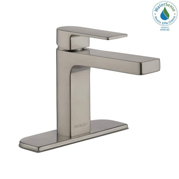 Peerless Xander Single Handle Single Hole Bathroom Faucet Less Pop-Up Assembly in Brushed Nickel