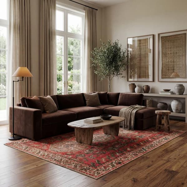 Xavia Medallion Washable Area Red 10 ft. x 14 ft. Indoor Area Rug