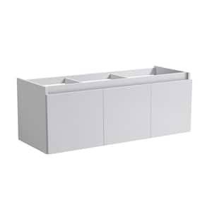 Mezzo 60 in. Modern Wall Hung Bath Vanity Cabinet Only in White