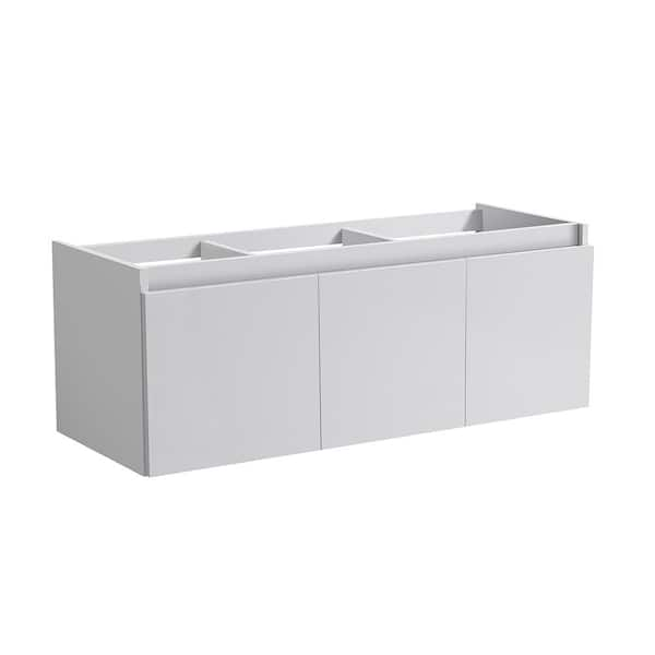 Fresca Mezzo 60 in. Modern Wall Hung Bath Vanity Cabinet Only in White