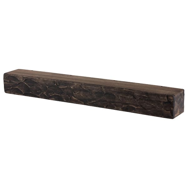 Dogberry Collections Rough Hewn 72 in. x 5.5 in. Dark Chocolate Mantel  m-hewn-7205-dkch-none - The Home Depot