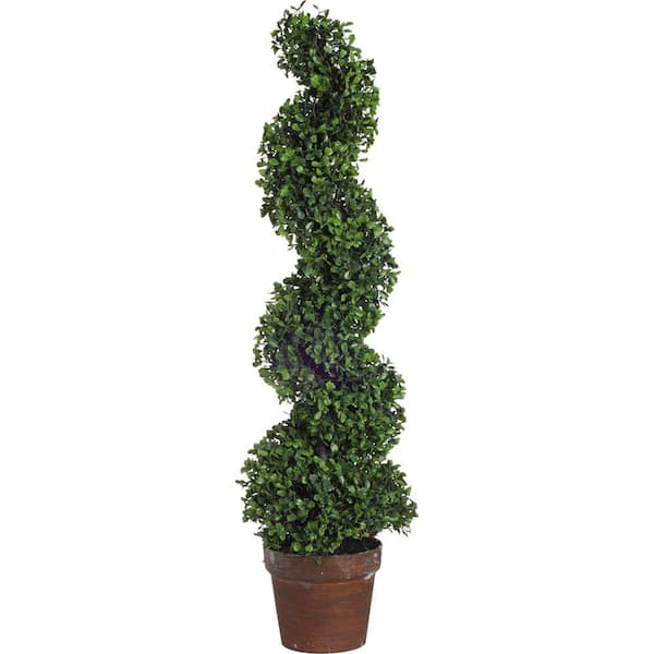 A & B Home 35 in. Artificial Decorative Boxwood Topiary Tree
