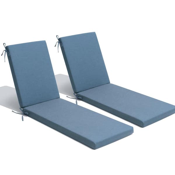 Pellebant 21 in. x 72 in. Sunbrella 2-Piece Deep Seating Outdoor Chaise Lounge Cushion in Spectrum Denim Blue