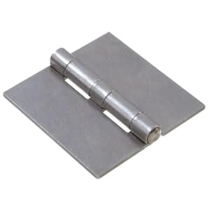 3 in. Plain Steel Weldable Surface Hinge with Square Corner Full Surface Fixed Pin (5-Pack)