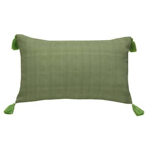 Tropicana Butterfly Outdoor Pillow Lumbar Pillow in Sage 14 x 24 - Includes 1-Lumber Pillow