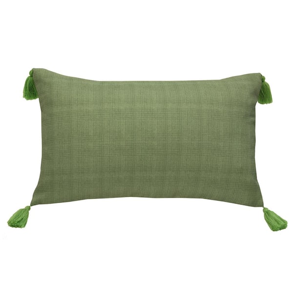 OUTDOOR DECOR BY COMMONWEALTH Tropicana Butterfly Outdoor Pillow Lumbar Pillow in Sage 14 x 24 - Includes 1-Lumber Pillow