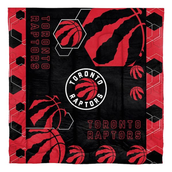 Unbranded Raptors Hexagon 3- Piece Full/Queen Size Multi Colored Polyester Comforter Set