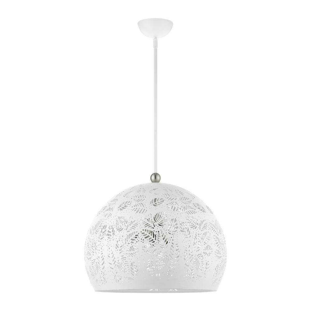 Chantilly Bohemian White and Brushed Nickel 3-Light Globe Pendant