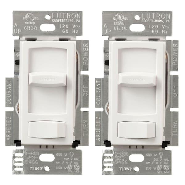 Lutron Skylark Contour 150-Watt Single-Pole/3-Way CFL-LED Dimmer - White (2-Pack)