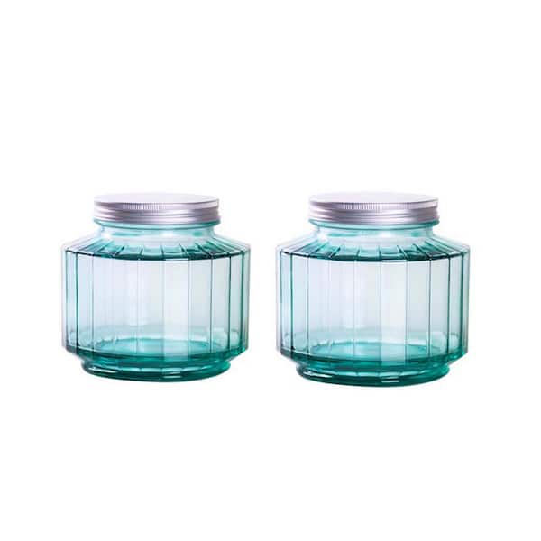 French Home Recycled Glass 33 oz. Storage Jars (Set of 2)