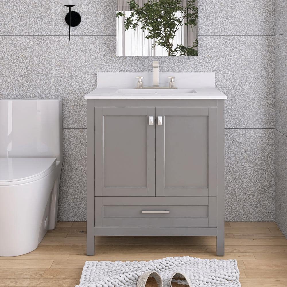 JimsMaison 30 in. W x 19 in. D x 37 in. H Single Sink Freestanding Bath ...