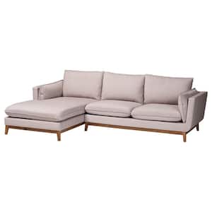 Olson 100 in. Fabric Sectional Sofa in Beige