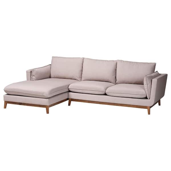 Baxton Studio Olson 100 in. Fabric Sectional Sofa in Beige