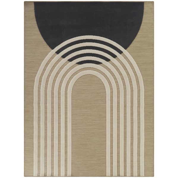 Campion Charcoal 8 ft. x 10 ft. Geometric Indoor/Outdoor Area Rug