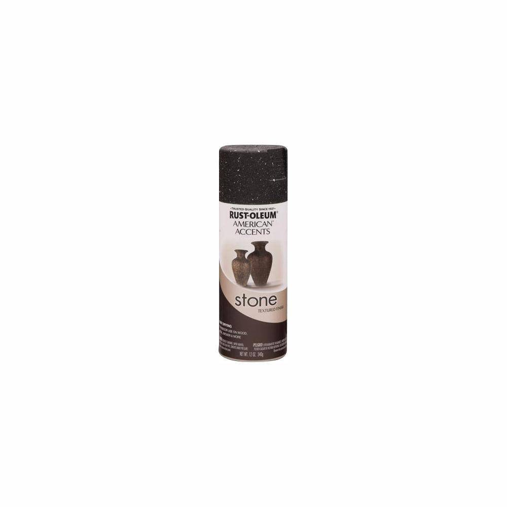 Rust-Oleum American Accents 12 oz. Stone Creations Black Granite Textured Finish Spray Paint (6-Pack), Stone Black -  7991830
