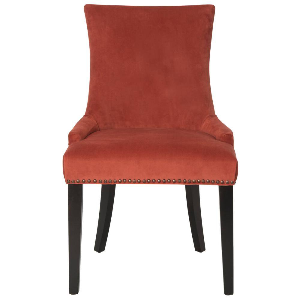 Transitional Velvet Parsons Side Chair with Birch Wood Legs