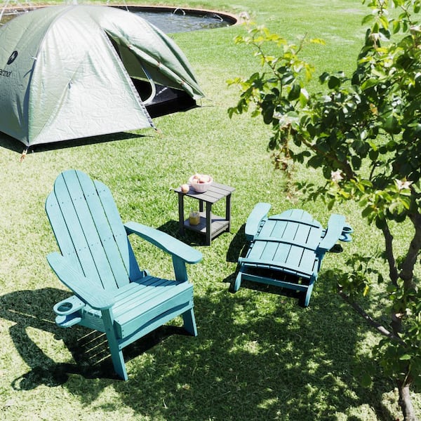 LUE BONA Tiffany Blue Folding Adirondack Chair Weather Resistant