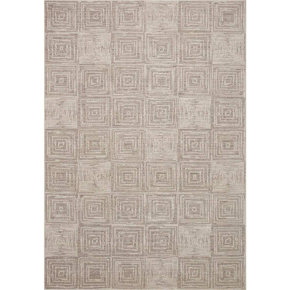 Darby Geometric Gray Synthetic 5'3" x 7'6" Hand-Knotted Rug