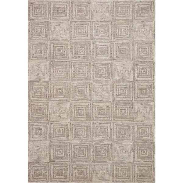 LOLOI II Darby Beige/Grey 7 ft. 10 in. x 10 ft. Transitional Modern Area Rug