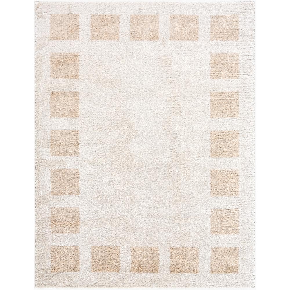 Fossay Shag Beige 2 ft. x 3 ft. Modern Indoor Area Rug price history on PriceWatchPro