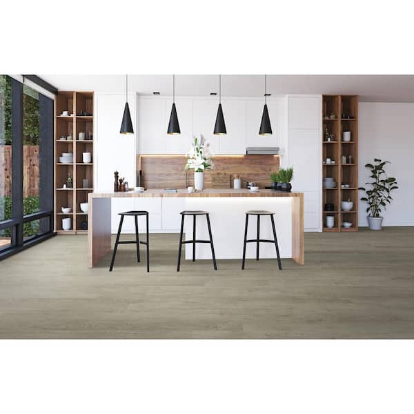 Elite Nampa Oak 20 MIL T x 9.13 in. W x 60 in. L Click Lock Waterproof Lux Vinyl Plank Flooring (26.63 sq. ft./case)