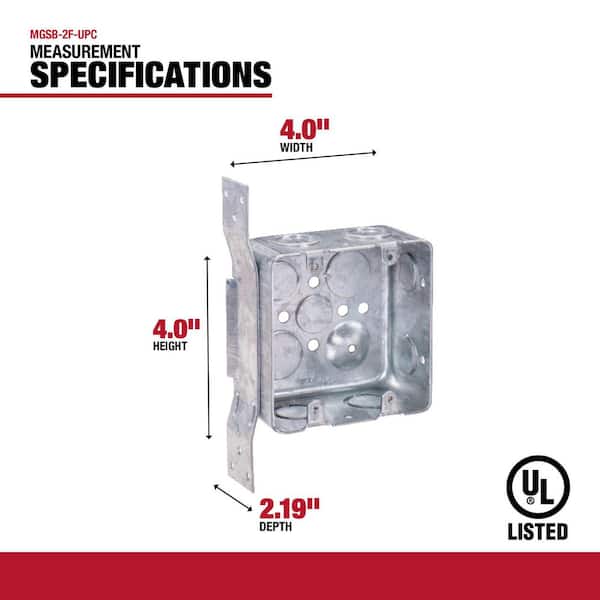Southwire 4 in. W x 2-1/8 in. D Steel Metallic 2-Gang Square