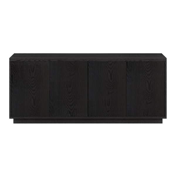Meyer&Cross Hanson 57.13 in. Black Grain TV Stand Fits TV's up to