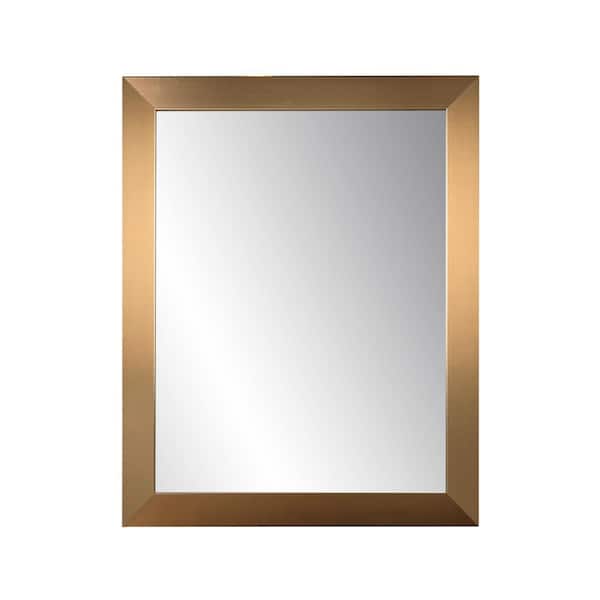 BrandtWorks Medium Rectangle Champagne Contemporary Mirror (36 in. H x 32 in. W)
