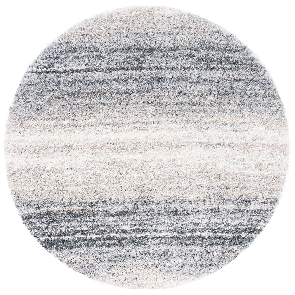 Fontana Shag 3 ft. x 3 ft. Ivory/Gray Gradient Round Area Rug price history on PriceWatchPro